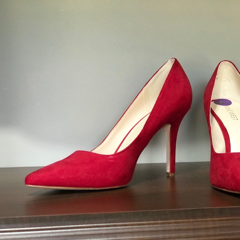 Nine West Red suede high heels